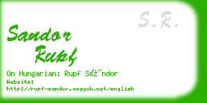 sandor rupf business card